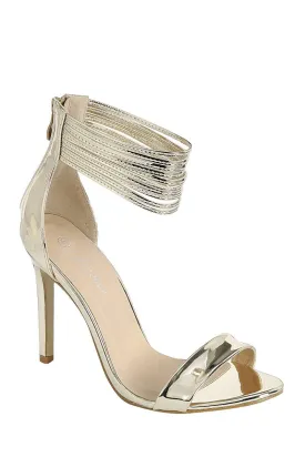 Ladies fashion simple, sophisticated and simply chic. high heel sandal, peep almond toe, stiletto heel, buckle closure