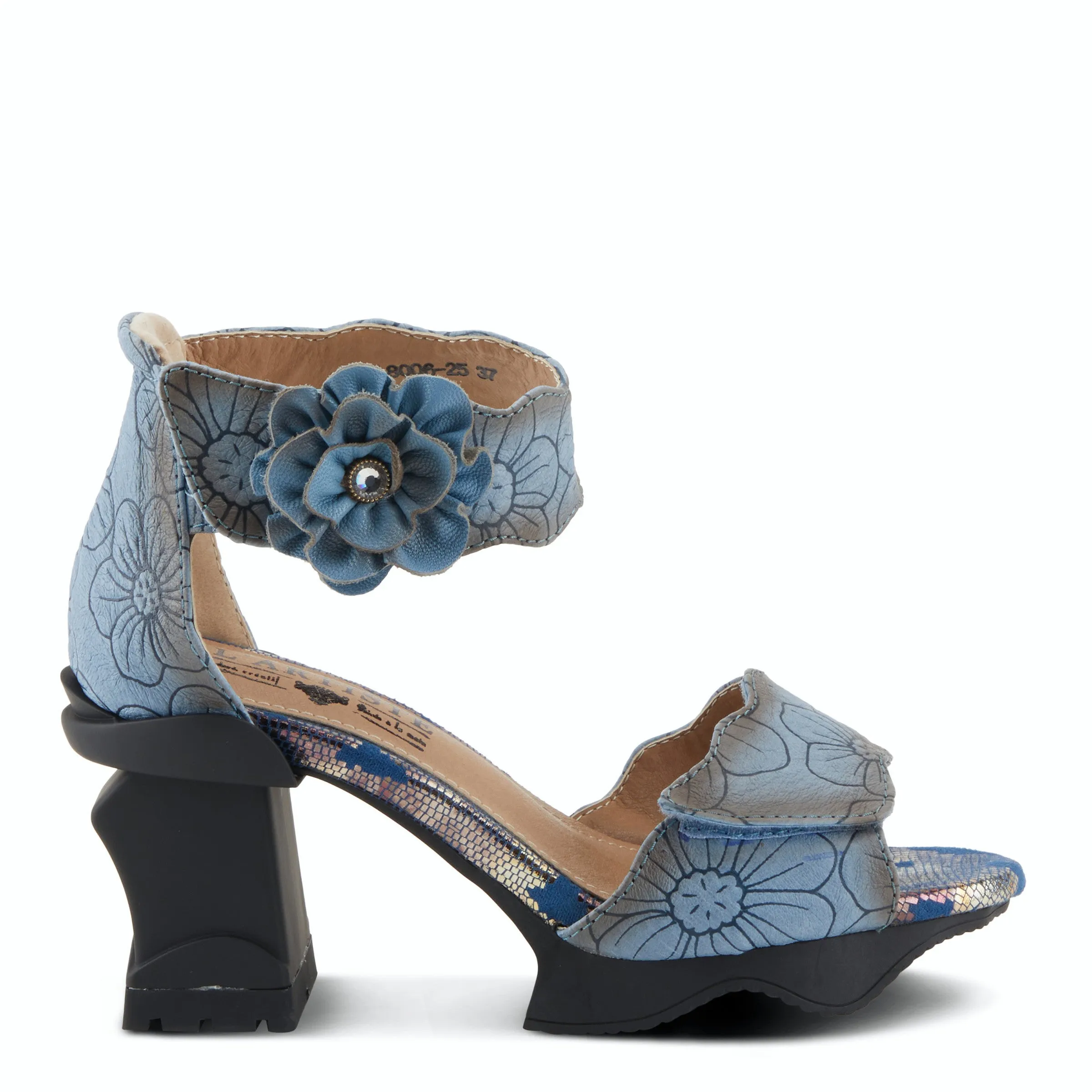 L'Artiste Supercool Platform Leather Etched Heels