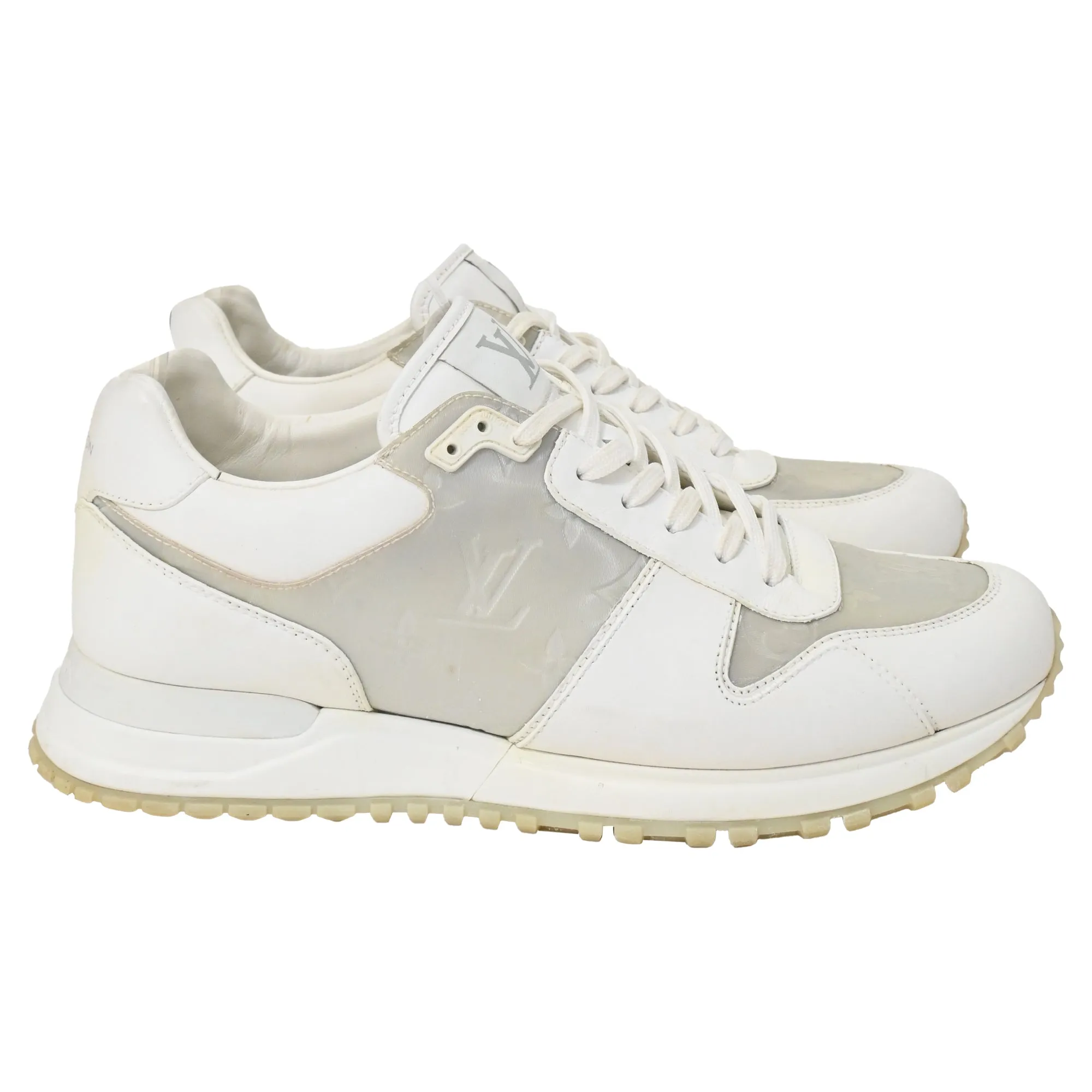 Louis Vuitton Iridescent Monogram Run Away Sneakers in White Leather