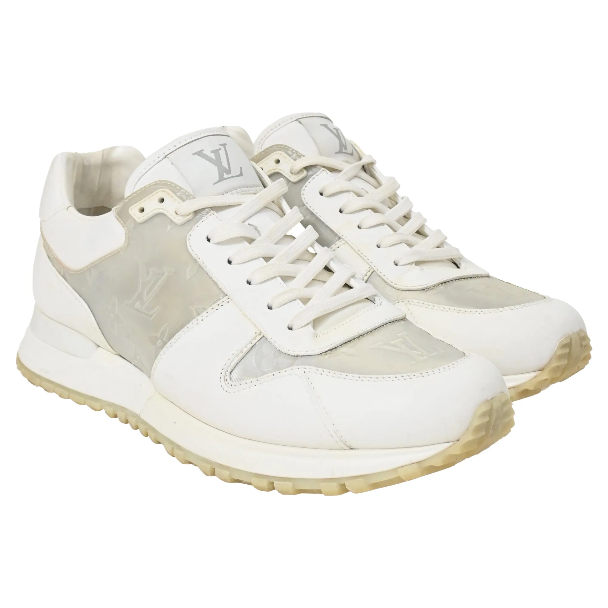 Louis Vuitton Iridescent Monogram Run Away Sneakers in White Leather