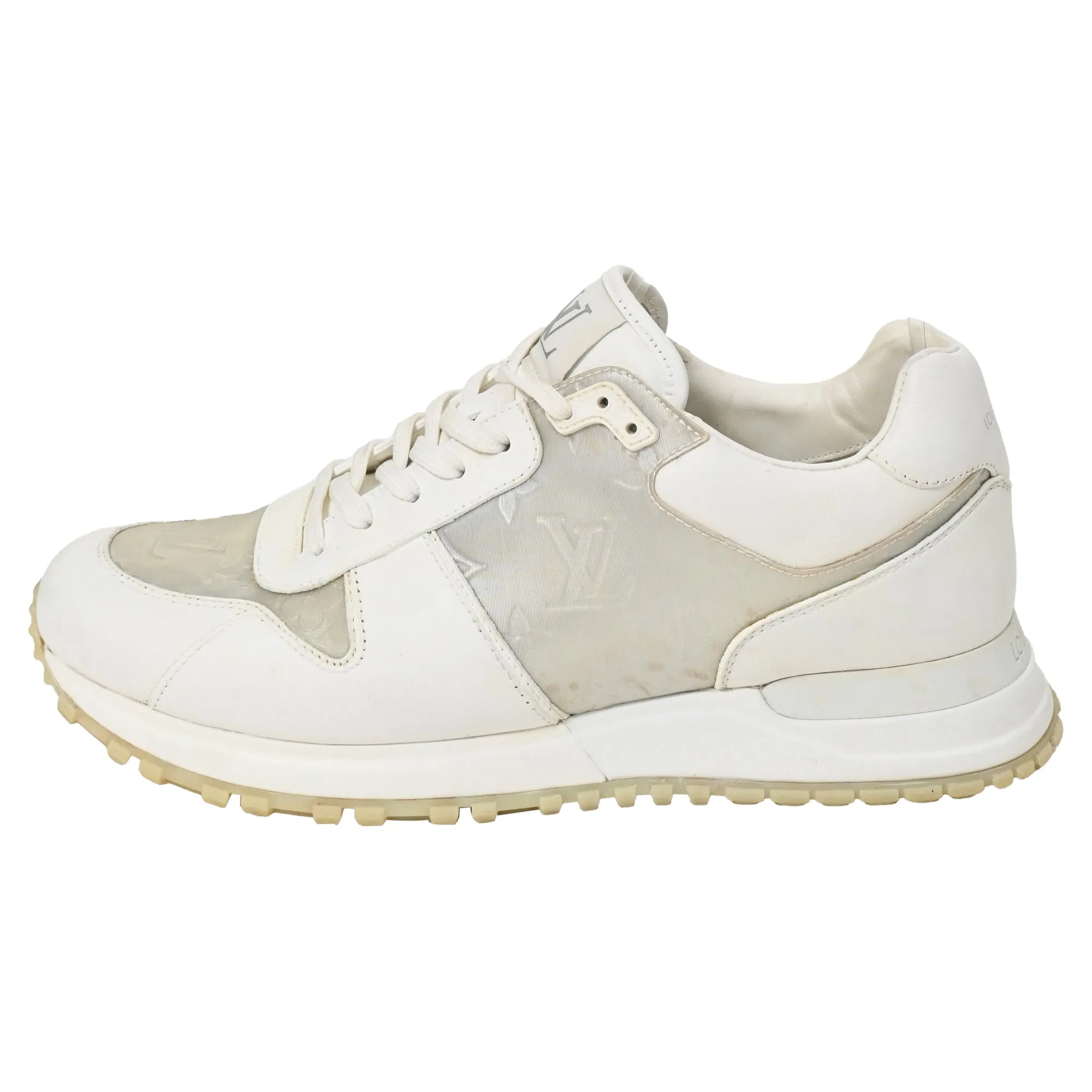 Louis Vuitton Iridescent Monogram Run Away Sneakers in White Leather