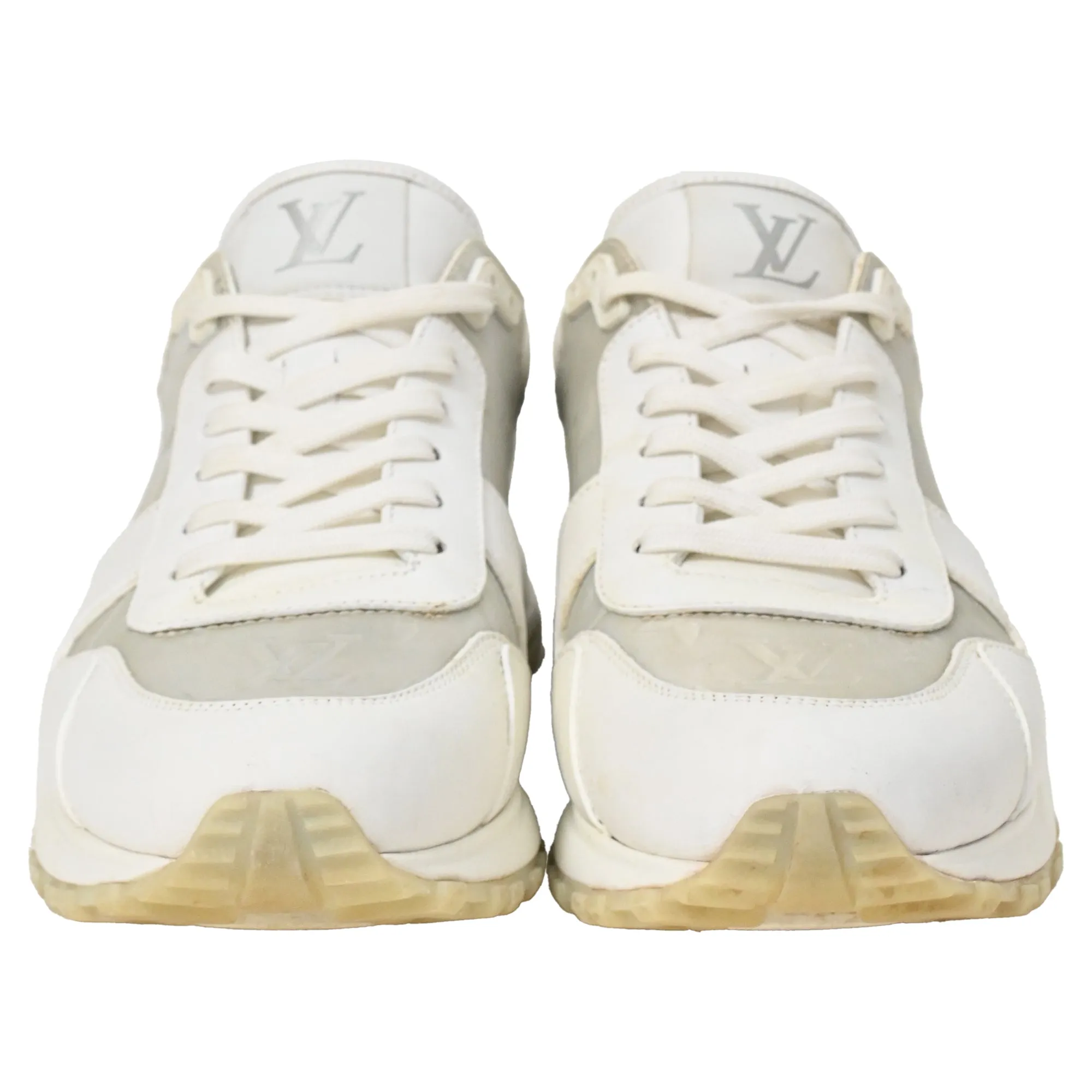 Louis Vuitton Iridescent Monogram Run Away Sneakers in White Leather