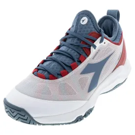 Men's Speed Blushield Fly 4 AG Tennis Shoes White and Oceanview