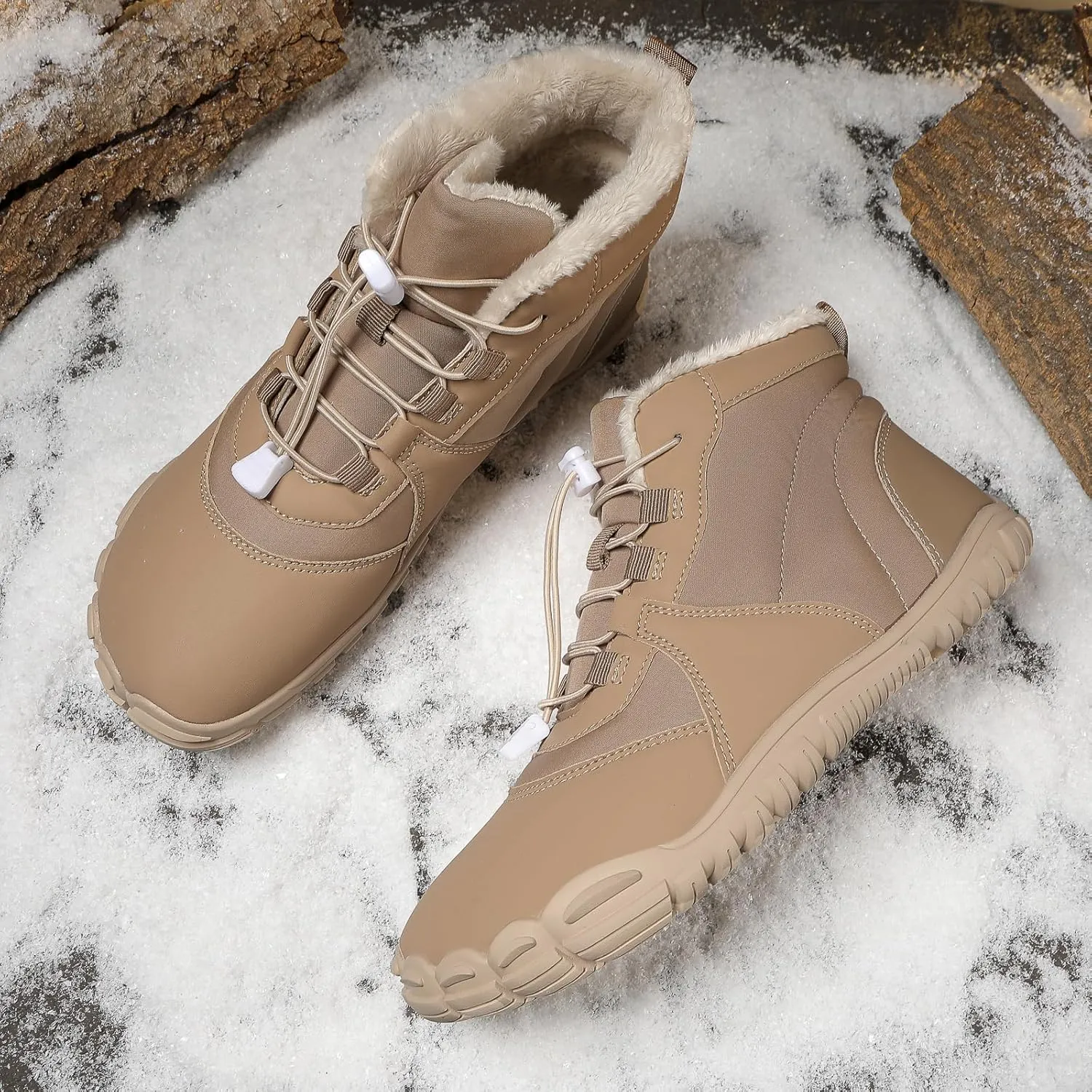 Mens Womens Hike Barefoot Minimalist Shoes Winter Footwear Zero Drop Sole Wide Toe Box Waterproof Hiking Boots Women Warm and comfortable