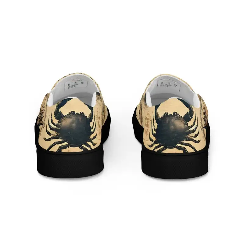 Nautical Map Mens Slip on Canvas Shoes