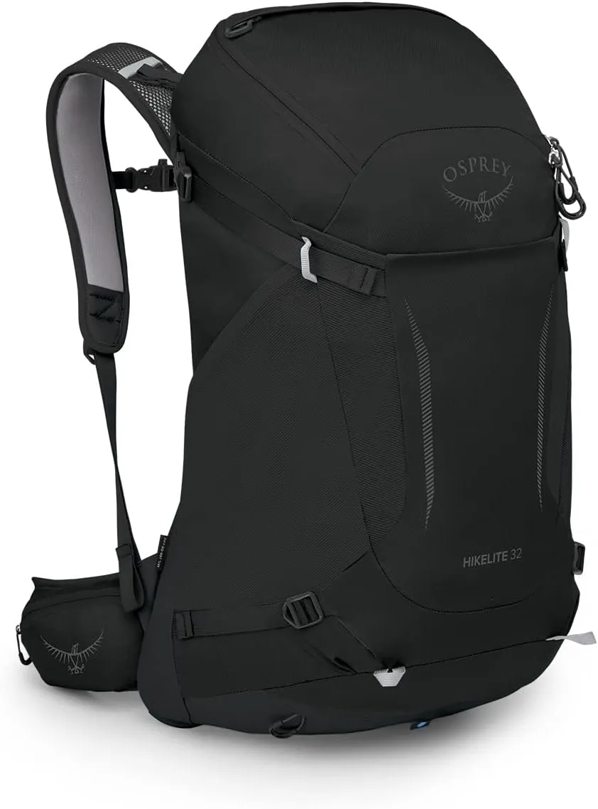 Osprey Hikelite 32L Unisex Hiking Backpack, Black, Medium/Large