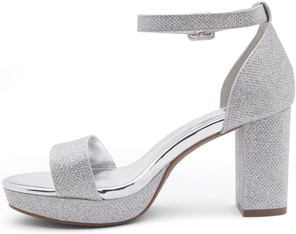 Shoe Land SL-Cabrini Women's Platform Heels, Open Toe Chunky Block Heeled Sandals with Ankle Strap  Dressy High Heel Sandals for Prom, Wedding, and Party