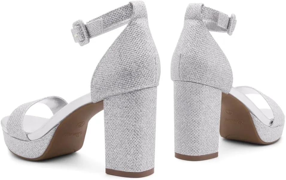 Shoe Land SL-Cabrini Women's Platform Heels, Open Toe Chunky Block Heeled Sandals with Ankle Strap  Dressy High Heel Sandals for Prom, Wedding, and Party