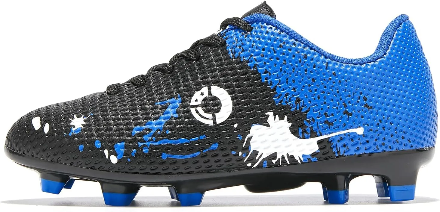 Soccer Shoes for Boys Pink Soccer Cleats Breathable Athletic Toddler Black Football Boots for Outdoor Indoor Soccer Shoes for Girls AG/FG