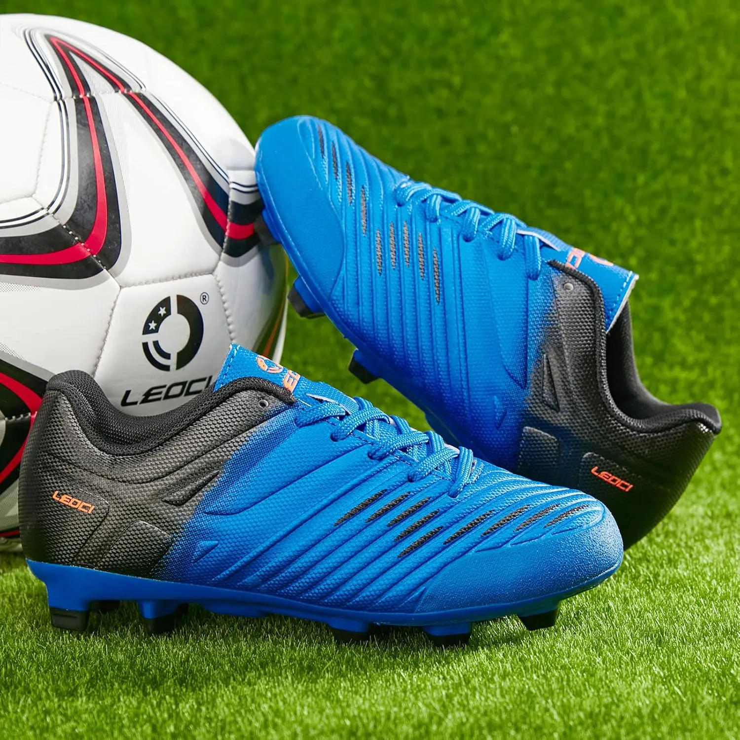 Soccer Shoes for Boys Pink Soccer Cleats Breathable Athletic Toddler Black Football Boots for Outdoor Indoor Soccer Shoes for Girls AG/FG
