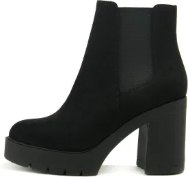 Soda EDITOR ~ Women Lug Sole High Heel Chelsea Fashion Ankle Boot w/Double Elastic Gore