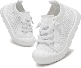 Toddler Baby Girls Boys Shoes Toddler Walking Sneakers Kids Barefoot Slip on Tennis Infant Shoes Lightweight Breathable for First Babies