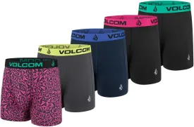 Volcom Mens Boxer Briefs 5 Pack Poly Spandex Performance Boxer Briefs Underwear