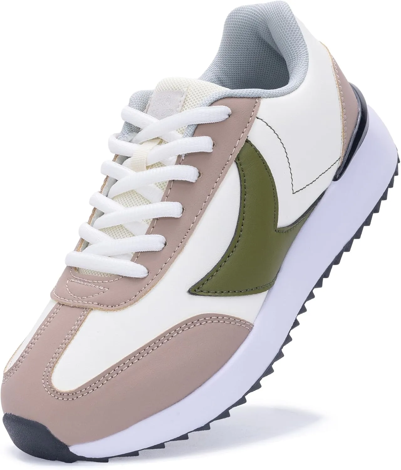 Women's Fashion Leather Sneakers LYNSS 1.0 Comfortable Walking Shoes Lace Up Casual Retro Classic Sneaker