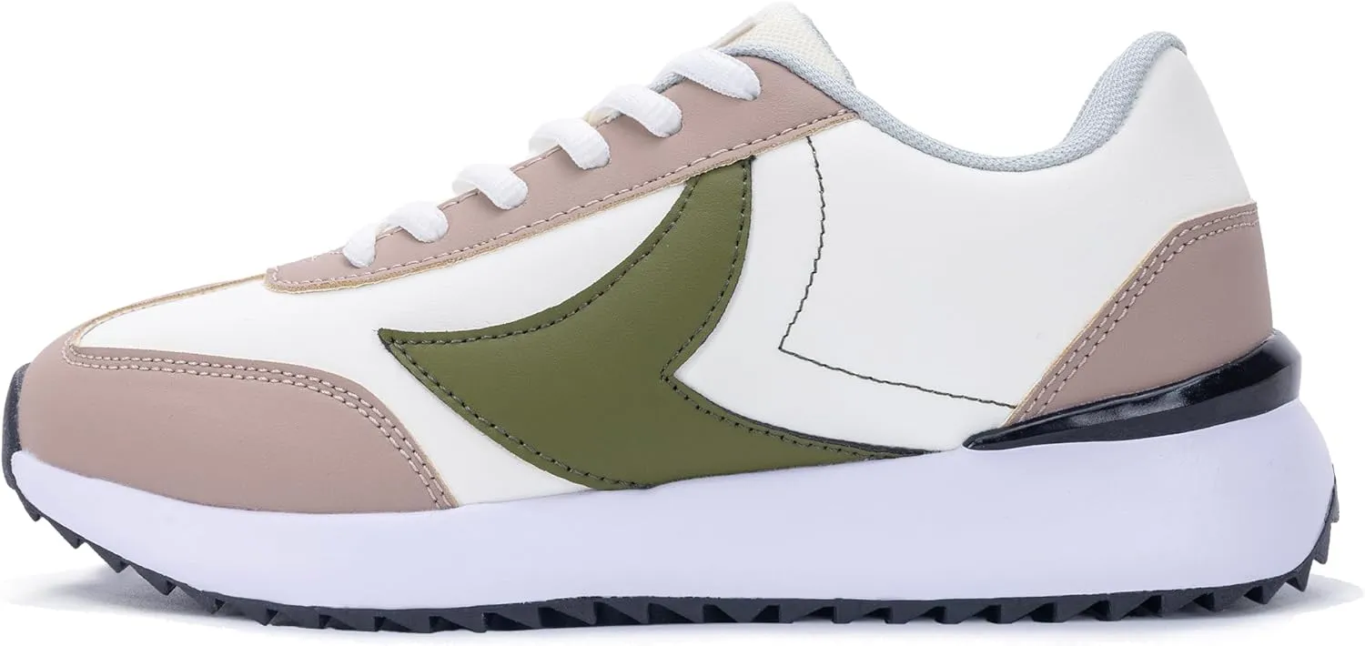 Women's Fashion Leather Sneakers LYNSS 1.0 Comfortable Walking Shoes Lace Up Casual Retro Classic Sneaker
