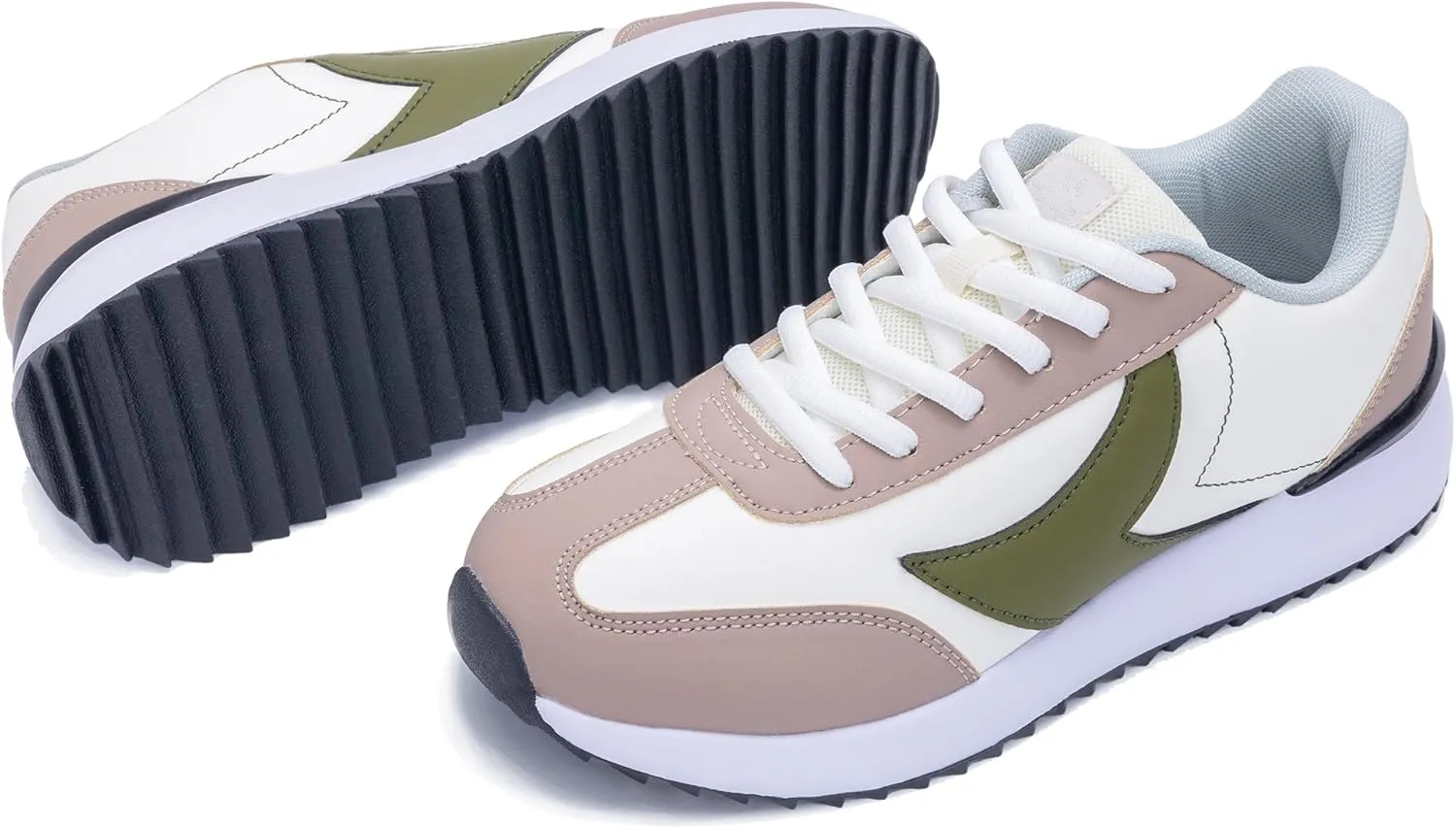 Women's Fashion Leather Sneakers LYNSS 1.0 Comfortable Walking Shoes Lace Up Casual Retro Classic Sneaker