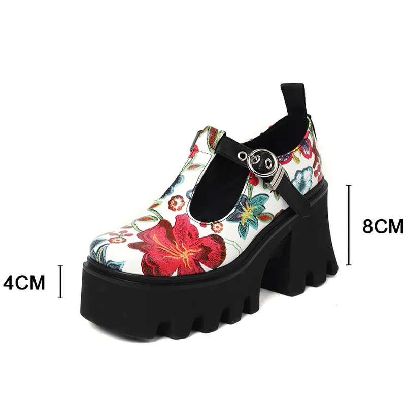 Women's PU Leather Pumps / Alternative Style Mixed Color Platform Shoes with Flower Print