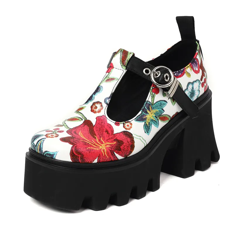 Women's PU Leather Pumps / Alternative Style Mixed Color Platform Shoes with Flower Print