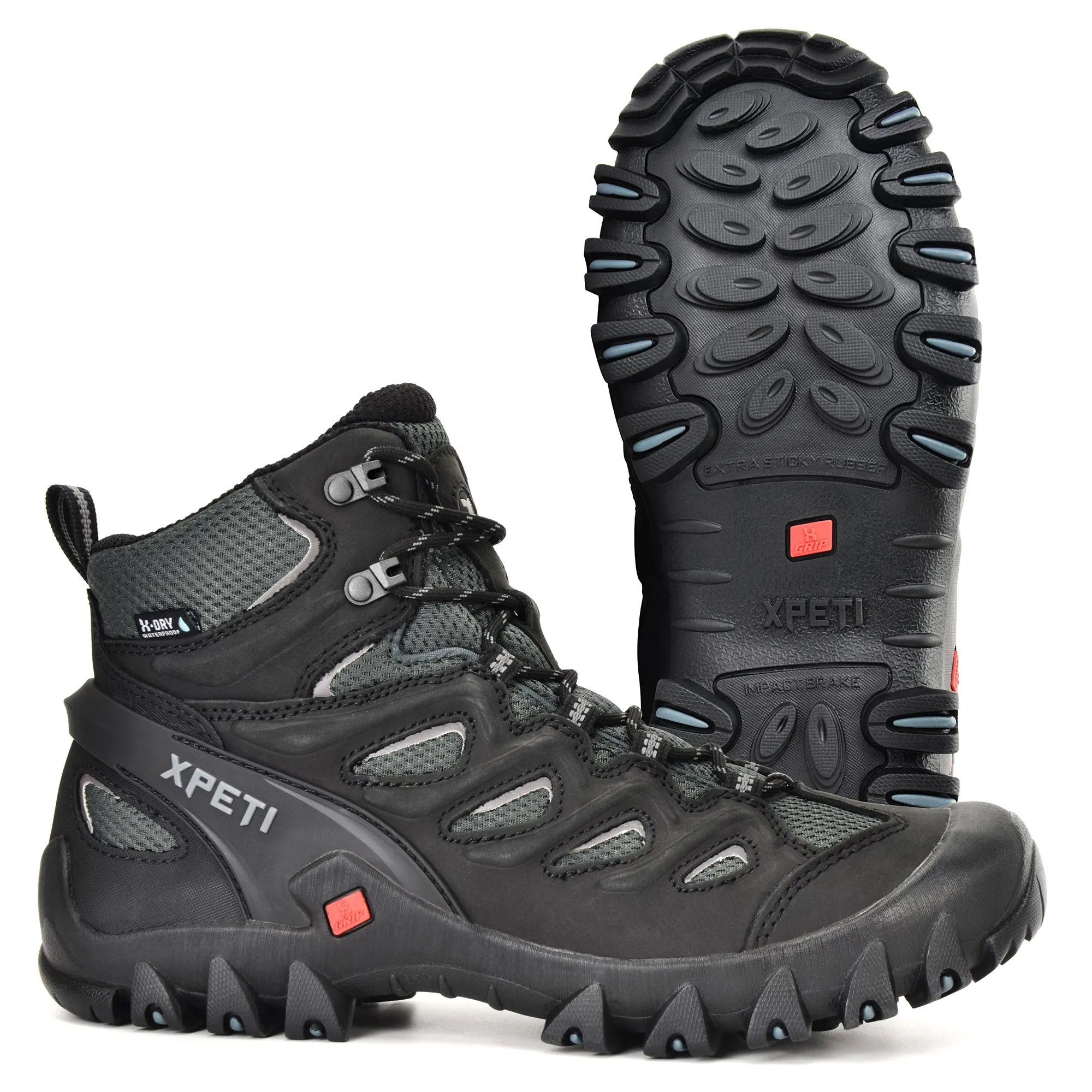 XPETI Men's Pathfinder MID Waterproof Leather Hiking Boots