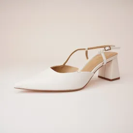 Yasmin Chalk Leather Heels