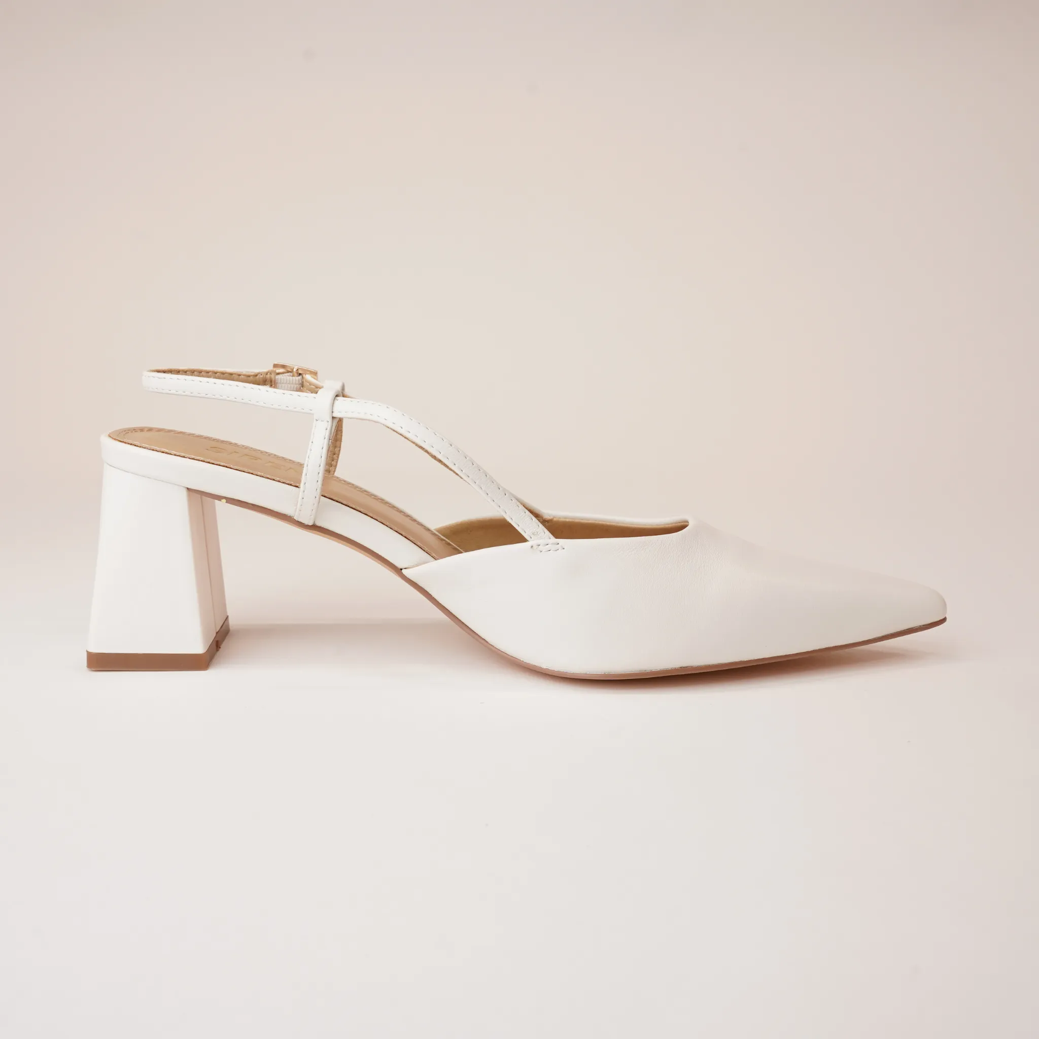 Yasmin Chalk Leather Heels